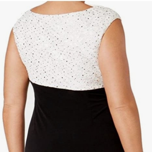 Connected Apparel Plus Size Cap-Sleeve Sequin Lace - Picture 4 of 7